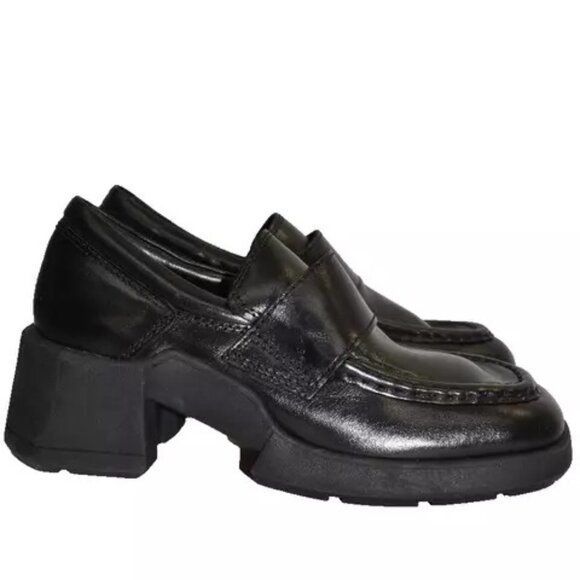 $350 E8 MIISTA BILLIE PLATFORM SQUARE TOE LEATHER LOAFER BLACK 40 (2) (DB20) - Picture 2 of 8